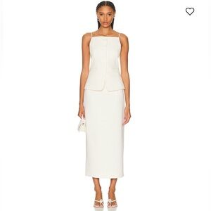 STAUD Cream Smith Skirt and Una Top set - size 4 skirt, S top